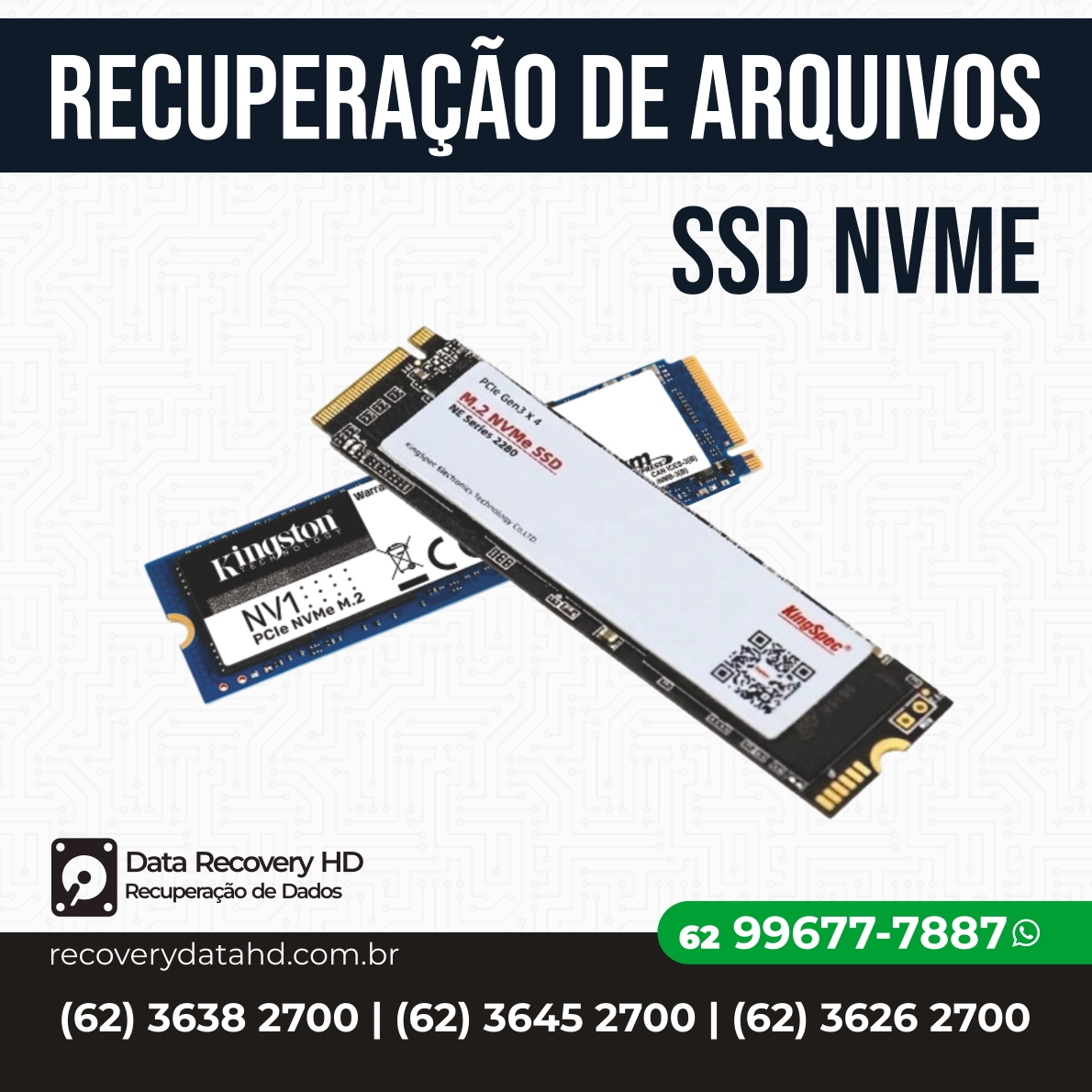 RECOVERY DATA HD GOIANIA-RECUPERAÇÃO DE ARQUIVOS SSD NVME GOIANIA