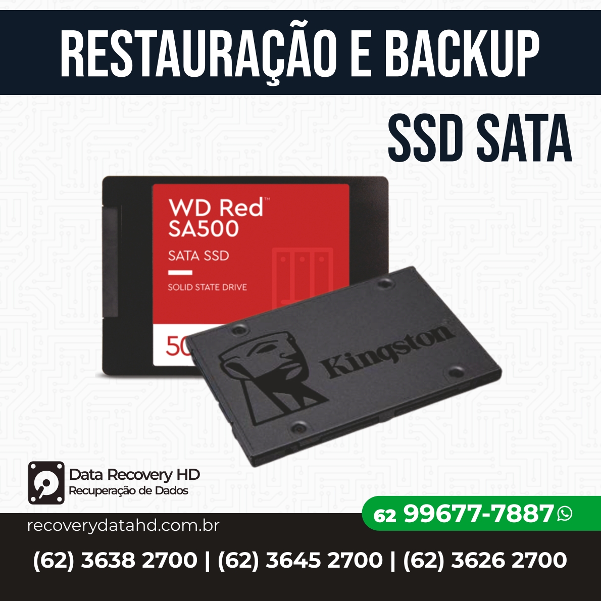 RECOVERY DATA HD GOIANIA-RESTAURAÇÃO E BACKUP SSD SATA GOIAS